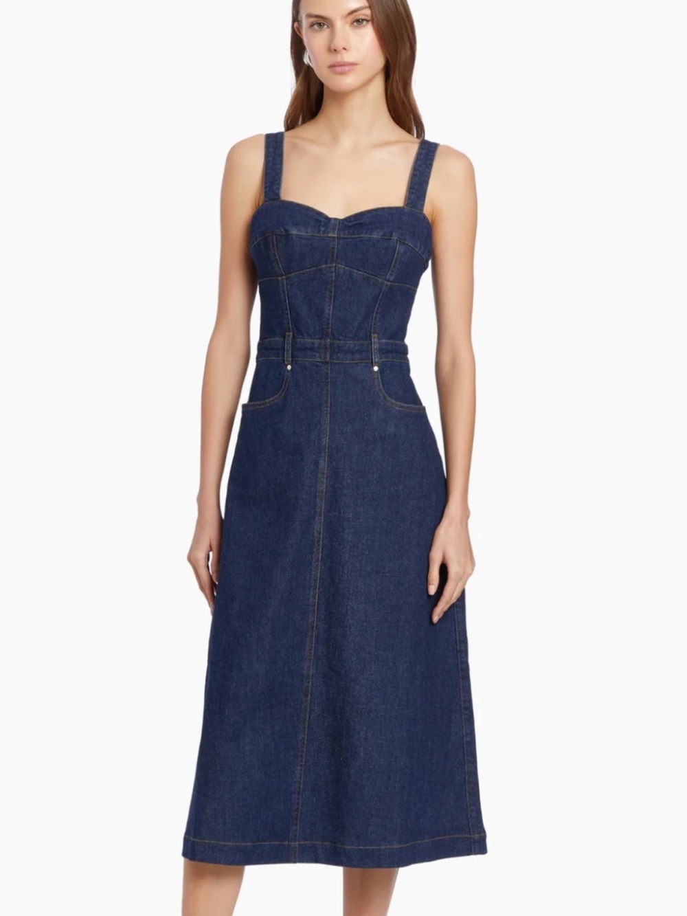 Amanda Uprichard Despina Denim Midi Dress